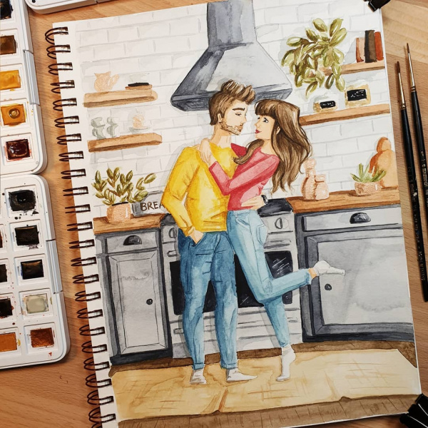 CreaChick Waterverf Illustratie